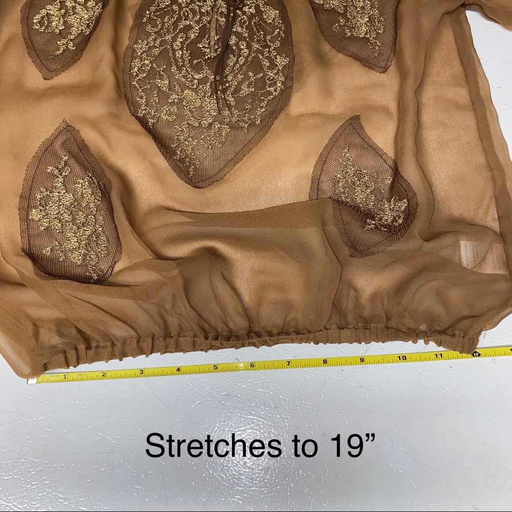 🌟4 for $10 SALE🌟  Women’s Metro 7 Sheer Brown Shirt - Picture 10 of 16